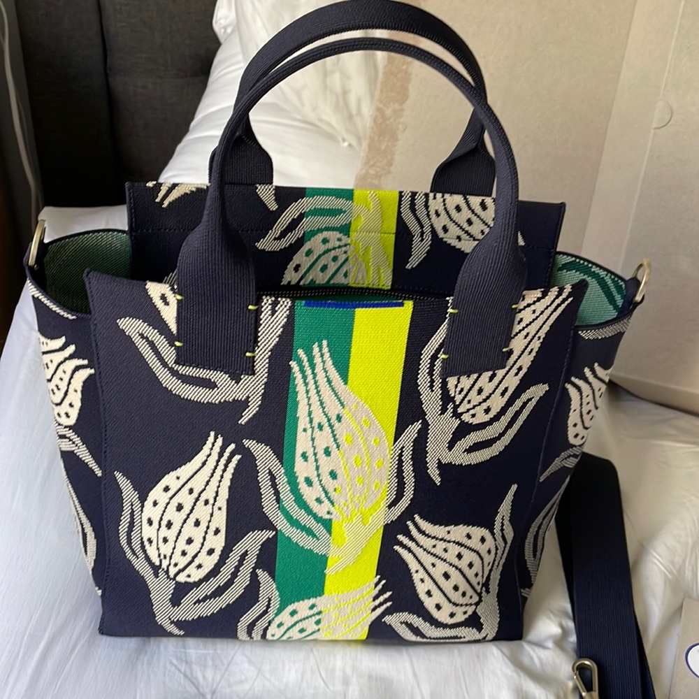 Rothy’s botanical navy handbag- perfect condition, never used. Includes tags